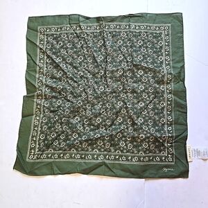 Sezane Green and White Scarf